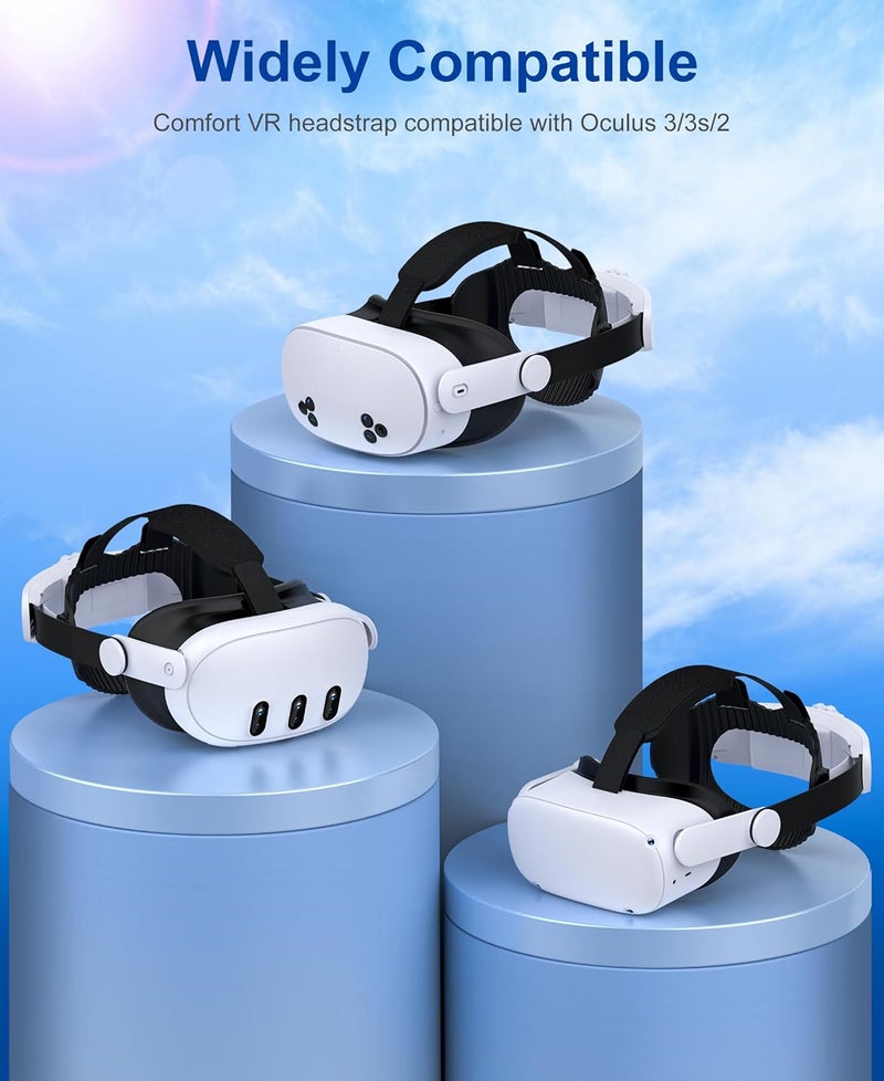 Svetaecho Upgraded Comfort Head Strap for Meta Quest 3/3S/Quest 2 - Adjustable Elite Strap with Easy Install Kit, Enhanced Support & Padded Design for Long VR Sessions - Image 2